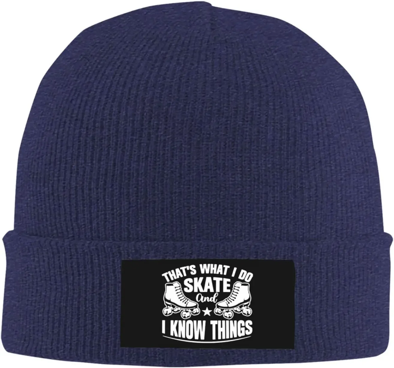 That's What I Do Skate and  Know Things Beanie for Men Women Black Winter Hat Warm Knit Cuffed Beanies