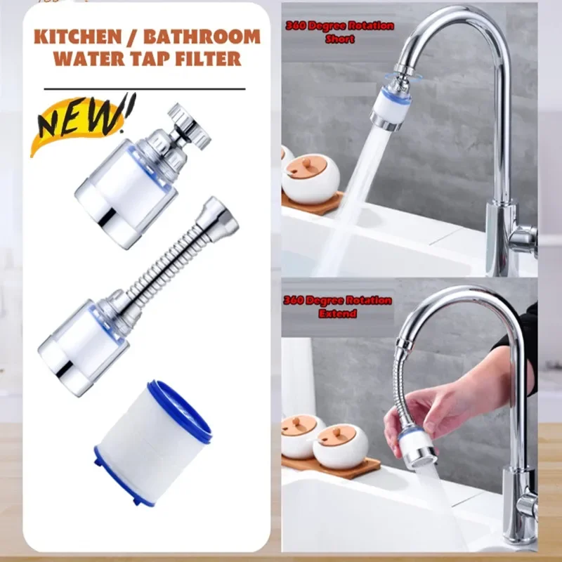 

New Kitchen Faucet Water Tap Filter bubbler filter for Hard Water Bath Filtration Purifier Remove Chlorine Heavy Metal Filtered