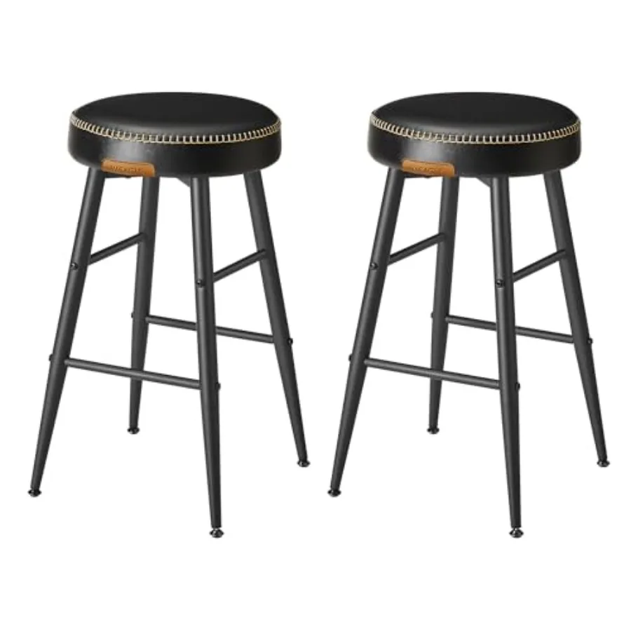 

VASAGLE EKHO Collection - Bar Stools Set of 2 Counter Height Bar Stools Kitchen Counter Stools Mid-Century Modern Backless Coun