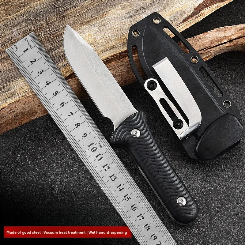 New outdoor camping and mountaineering survival knife with integrated K sheath, portable EDC knife