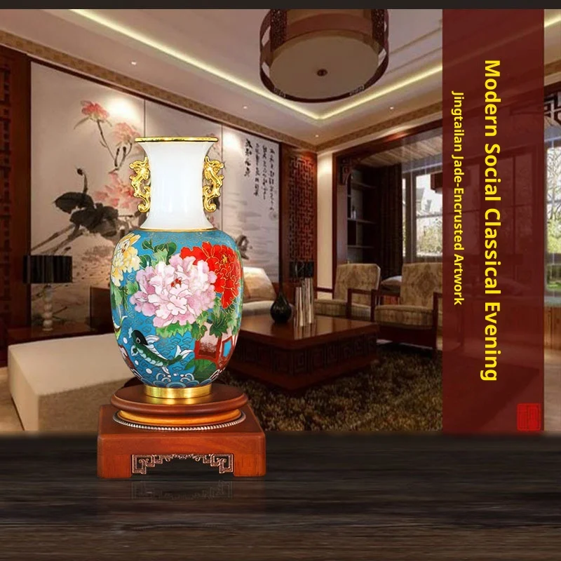Luxury Handmade Ceramic Vase Elegant Craft Artistic Copper Body Decorative Flower Design Eco-friendly Ornament Home Gift
