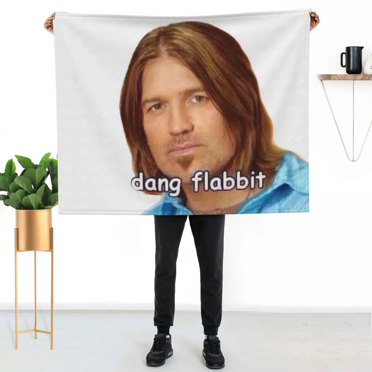 

Dang Flabbit Billy Ray Cyrus Sticker Throw Blanket Compact Warm Blanket for Car Road Trip