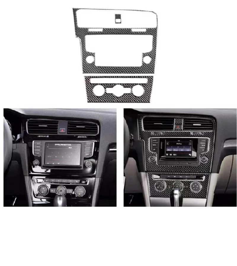 

Real Carbon Fiber Car Console Navigation Frame Cover For VW Golf 7 MK7 MK7.5 2014-2020