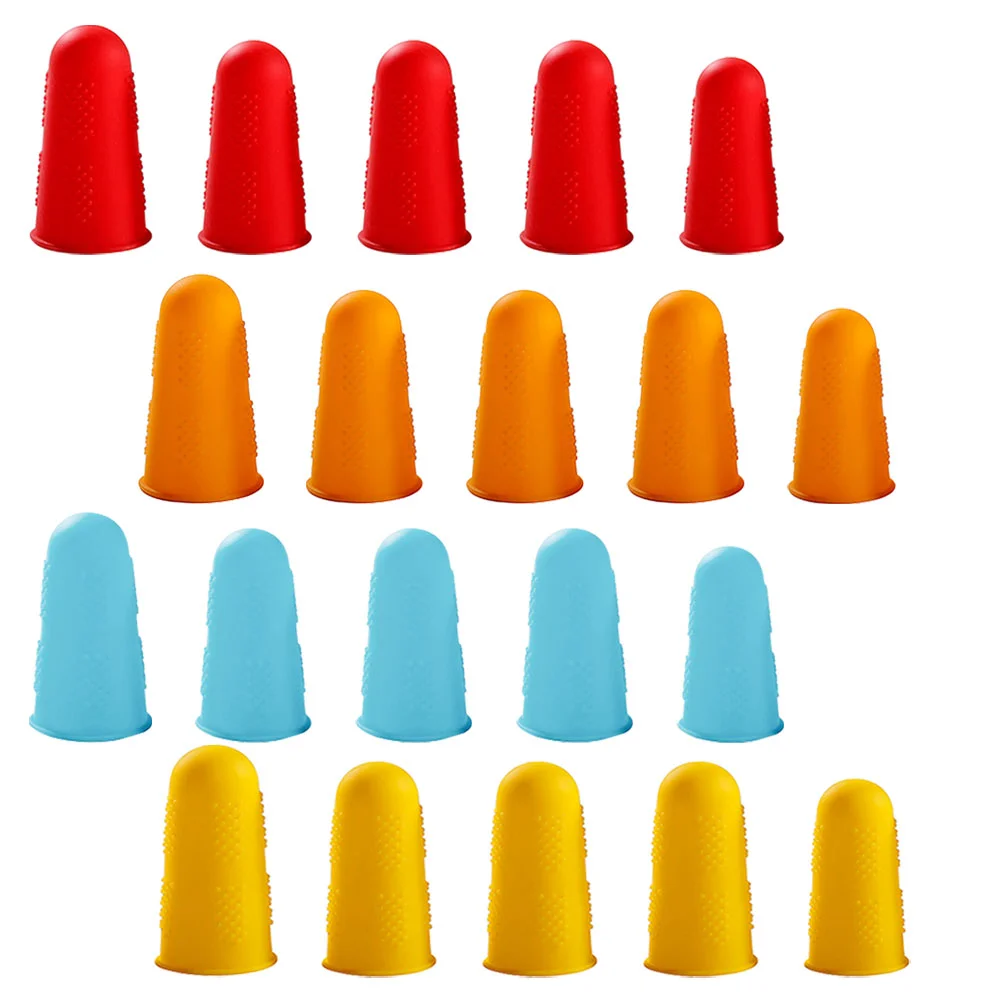 

20 Pcs Anti-static Finger Cots Thumb Grips Silica Gel Coverings Silicone Covers