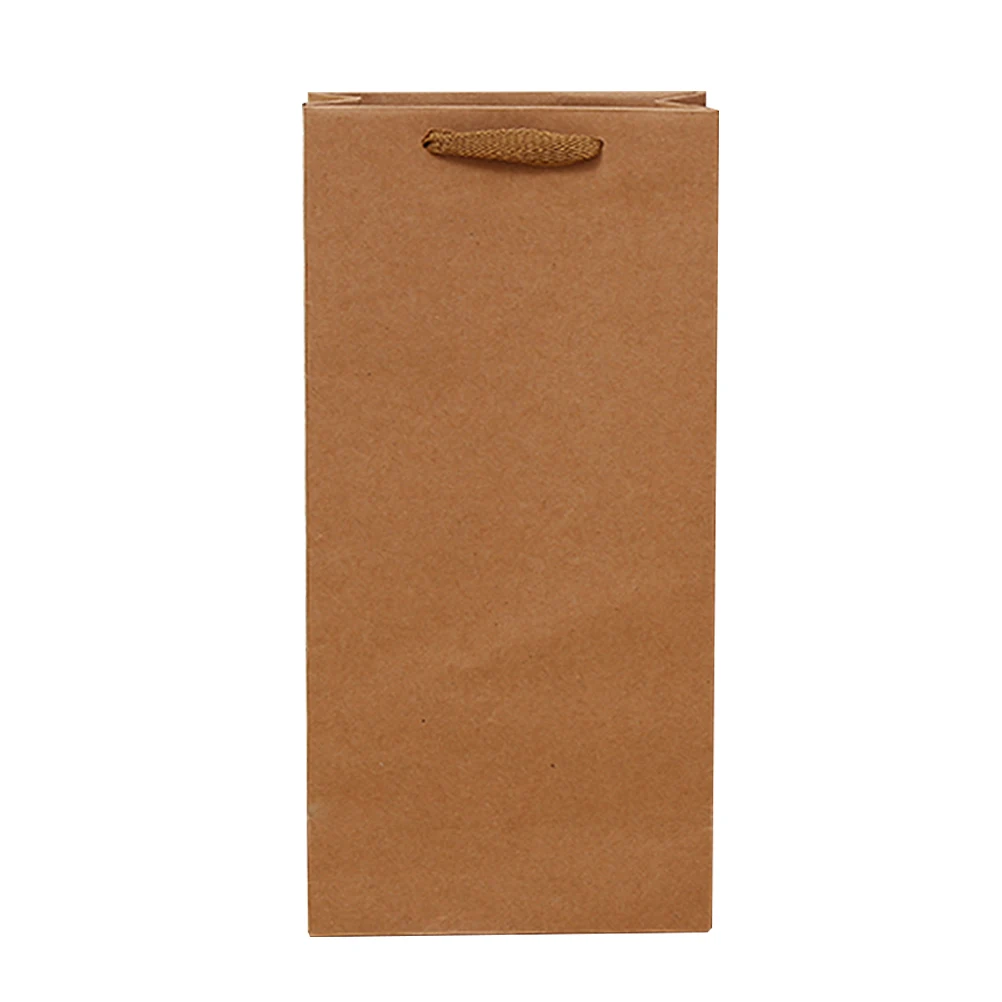 

24pcs Tote Bag Kraft Paper Strong Handle Red Bottle Gifts Packaging Bags Custom Size Drinks Paper Bag Logo Storage