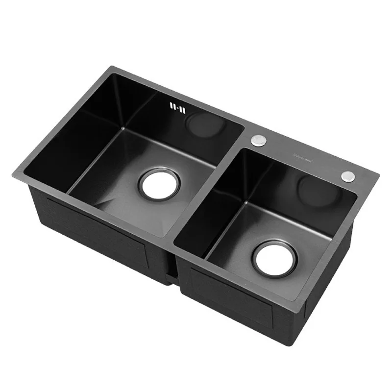 

Kitchen Sink Double Vegetable Basin 304 Stainless Steel Household Undercounter Dishwasher Nano
