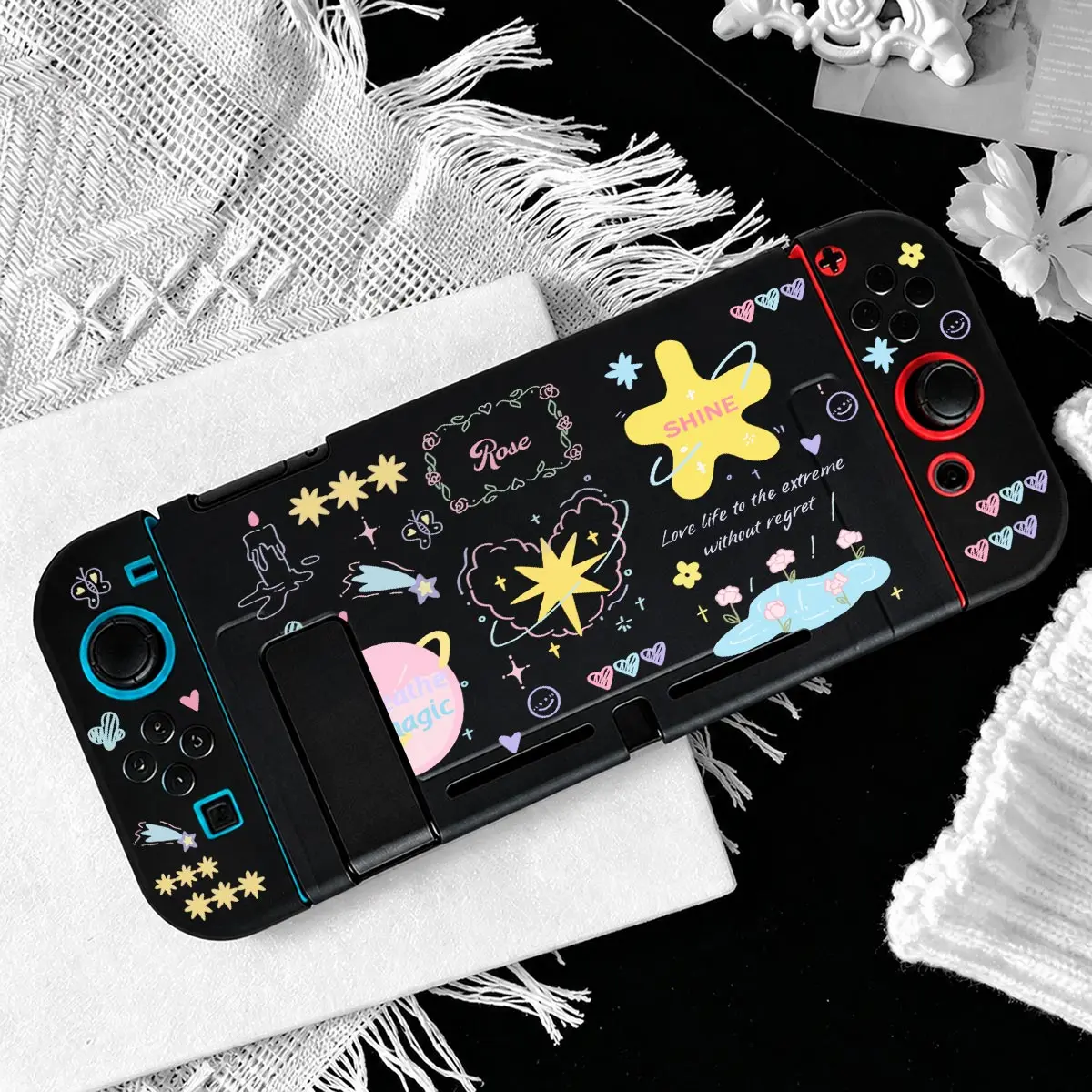 Protective Case Accessories for Nintendo Switch NS Game Console TPU Split Protective Case Anti-Scratch Shell Protector