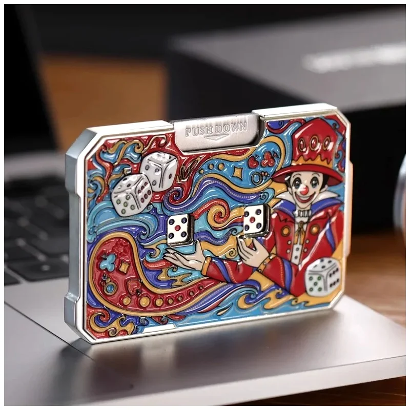 EDC Metal Dice Roulette Press Rotating Fidget Roller Spinner Adults Men Game Party Easing Anti Anxiety Stress Relief Pocket Toy