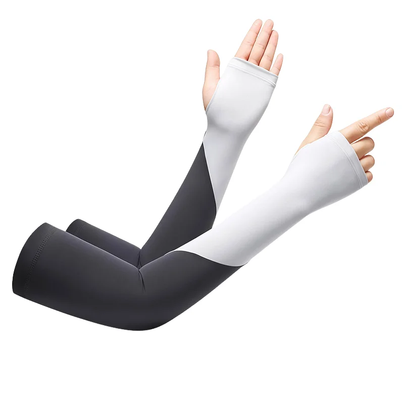 

Summer Lightweight Sun Protection Arm Sleeve Nylon Ice Silk Hand Cover Uv Protection Gloves Outdoor Sports Cycling Running