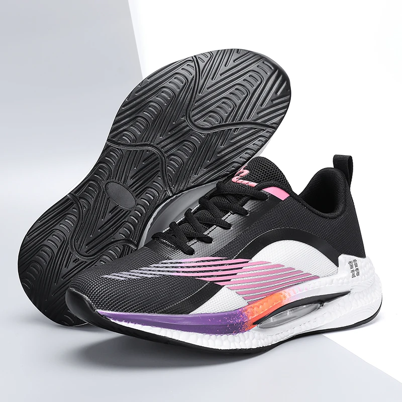 Chaussures de course pour hommes, baskets de luxe respirantes en maille, antidérapantes, amortissantes, pour la course en extérieur et tout-terrain, style mode