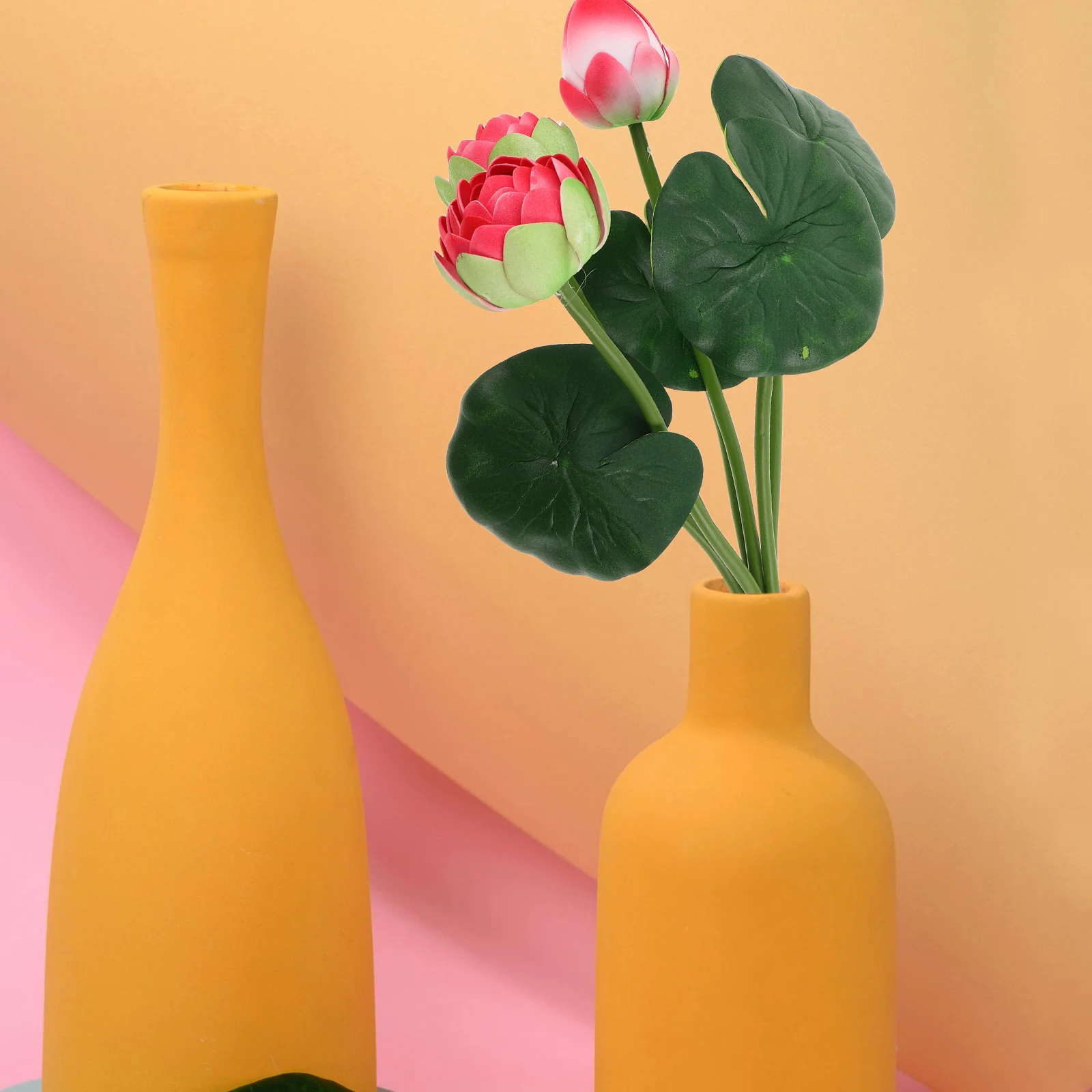 

2Pcs Artificial Lotus Eva Foam Realistic Water Lilies for Wedding Home Garden Outdoor Pond Decoration Faux Potted