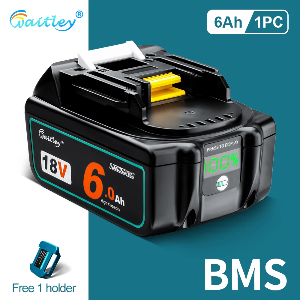 Waitley 18V batterij voor Makita elektrisch gereedschap vervangende accessoires BL1860 BL1850 / Li-ion oplaadbare batterijen