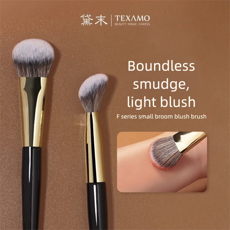 

Texamo Powder Blush Brush, Slope Surface Cream Liquid Dotting Brush, Portable Makeup Artist Special Contouring Brush