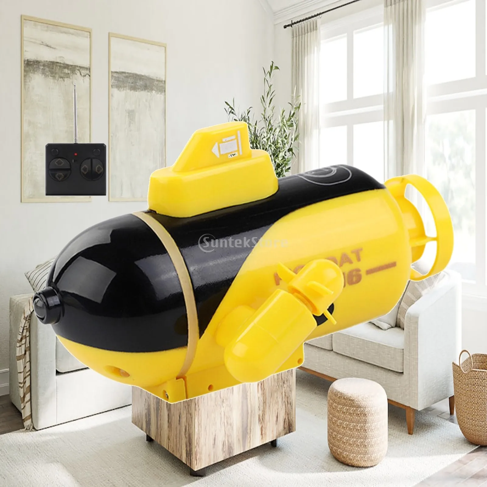 RC Mini Submarine Toy Electric Water Toy Boats Small Size Pool Lake Remote Control Craft with Rotate Fine Tune for Kids Gift