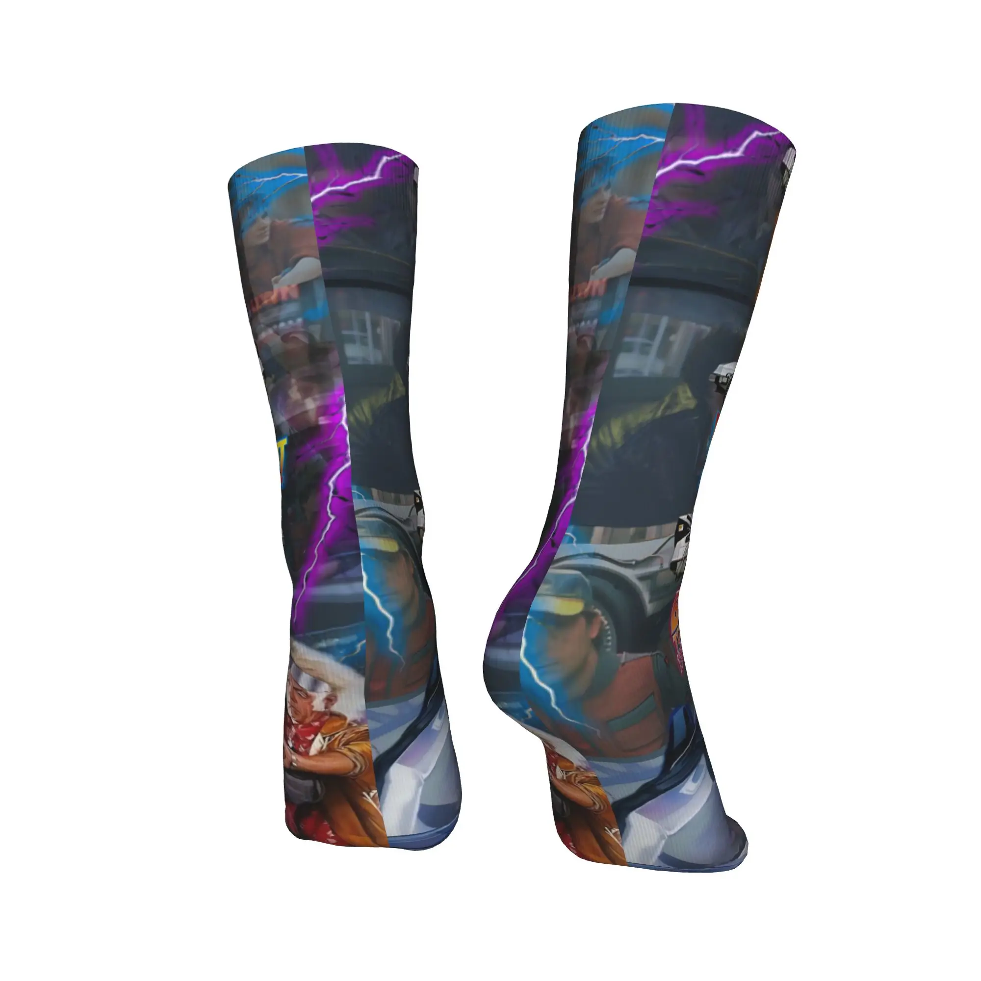 الرجال الجوارب العودة إلى المستقبل جوارب الخريف خمر الجوارب المريحة الرسم الدراجات عدم الانزلاق الجوارب