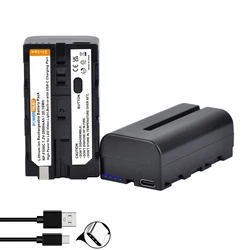 2 szt. 2800 mAh NP-F550 akumulator NP-F + port ładowania USB-C do Sony NP-F330 NP-F530 NP-F570 NP-F750 LED Video Light