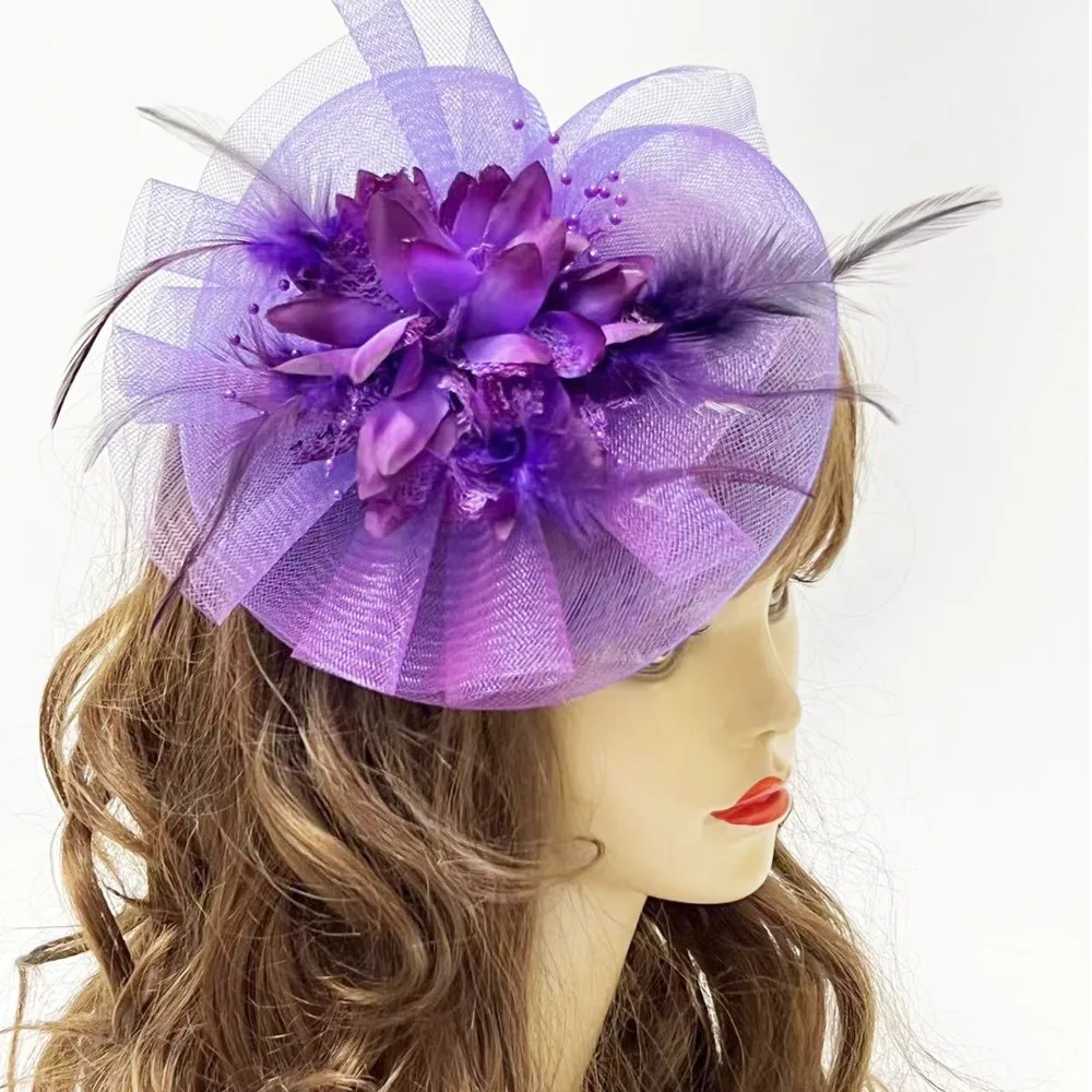 

Advanced Fashion Romantic Mesh Hairpin Hair Accessories Top Hat Bridal Feather Hair Accessories Suitable for Party Gathering