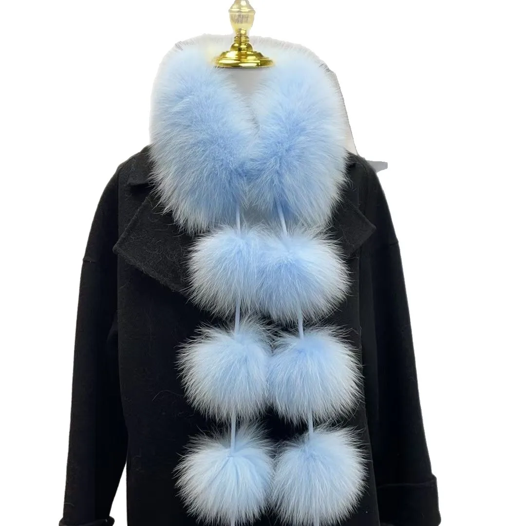 المغناطيسي تقليد الثعلب تنوعا وشاح المرأة الخريف الشتاء ضوء الفاخرة شال أفخم الفراء الكرة مزاجه لطيف وشاح 4w983