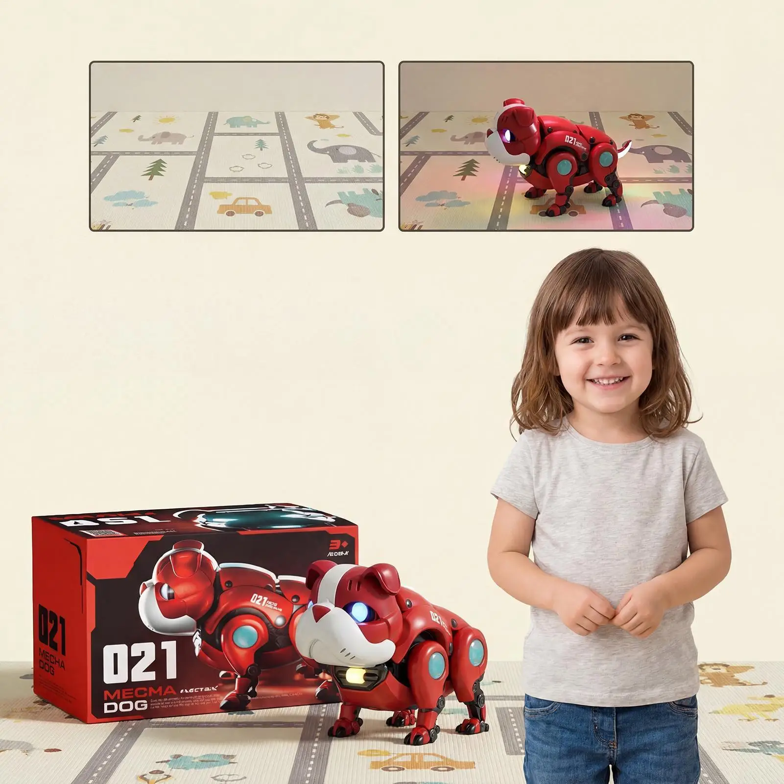 

Робот-собака, ходячий и танцующий, развивающая игрушка, робот-питомец со светом и звуком для детей, мальчиков и девочек, на день рождения, для дома и отдыха