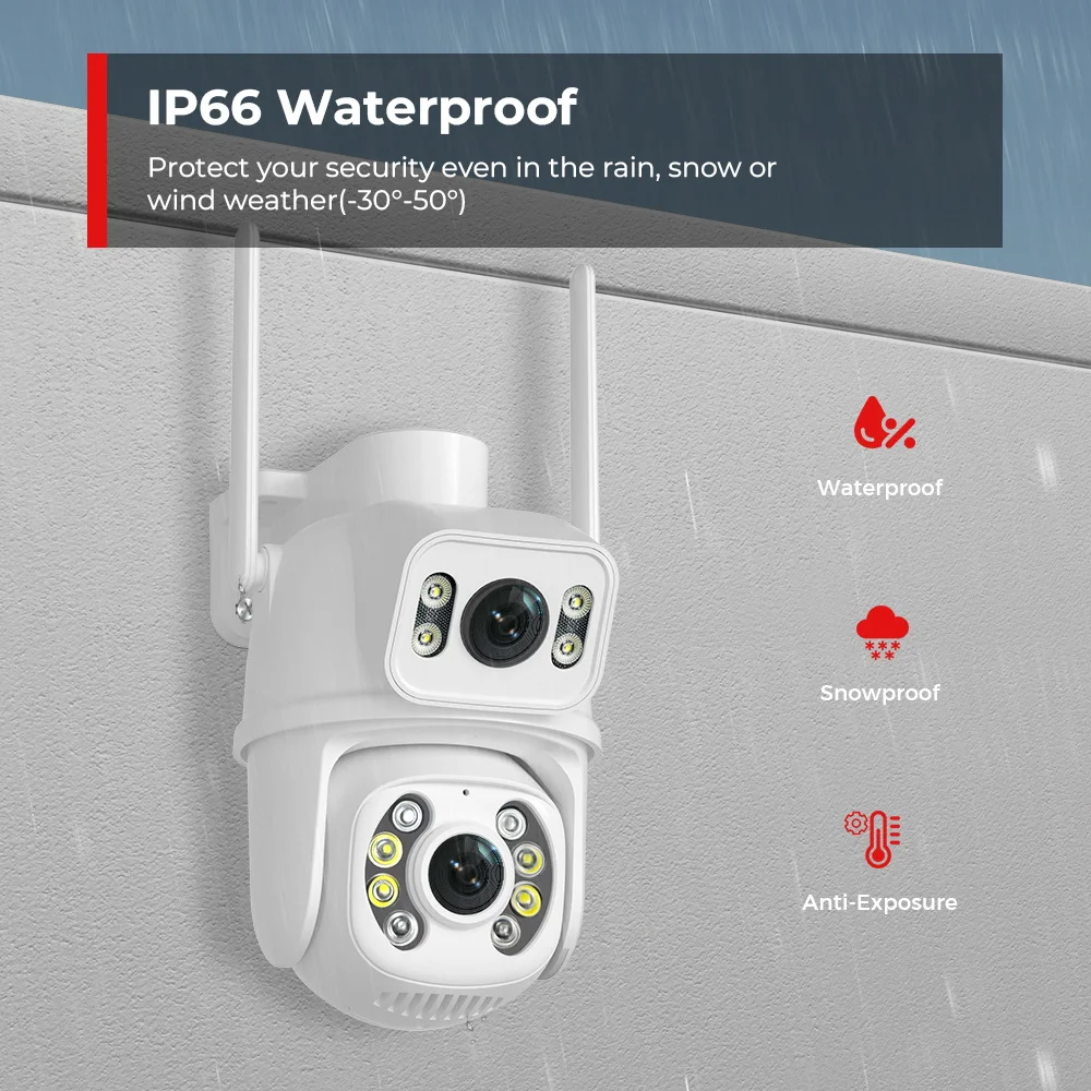 Imagem -04 - Besder-outdoor Ptz Câmera de Segurança ip 8mp 4k Wi-fi Lente Dupla com ai Detecção Humana sem Fio Cctv Aplicativo Icsee