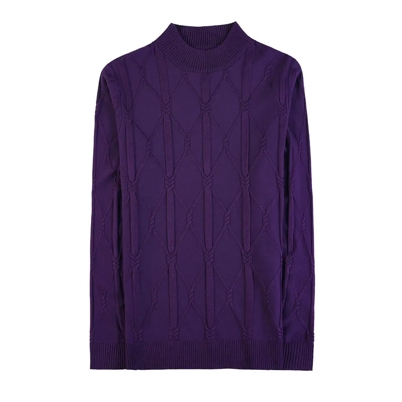 秋のセーター男性のための高品質韓国の高級衣類ジャカード織りニットメンズセータースリムフィットプルオーバー JJ148