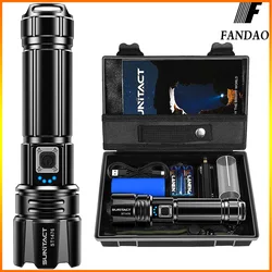 Tactics Handheld Flashlights High Lumens Rechargeable Flashlight Led 950000 Lumen XHP70.2 for Emergency Camping IP67 Waterproof