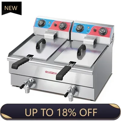 Neu kommen Edelstahl Pommes Frites Chicken Nuggets Elektrische Fritteuse Desktop Einzylinder Einzelsieb Timing Fritteuse