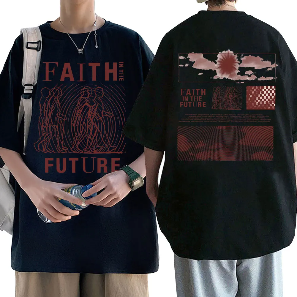 

Faith in The Future Concert Double Sided Print Tshirt Male Summer Oversized Cotton T-shirts Men Women Casual Vintage T Shirts