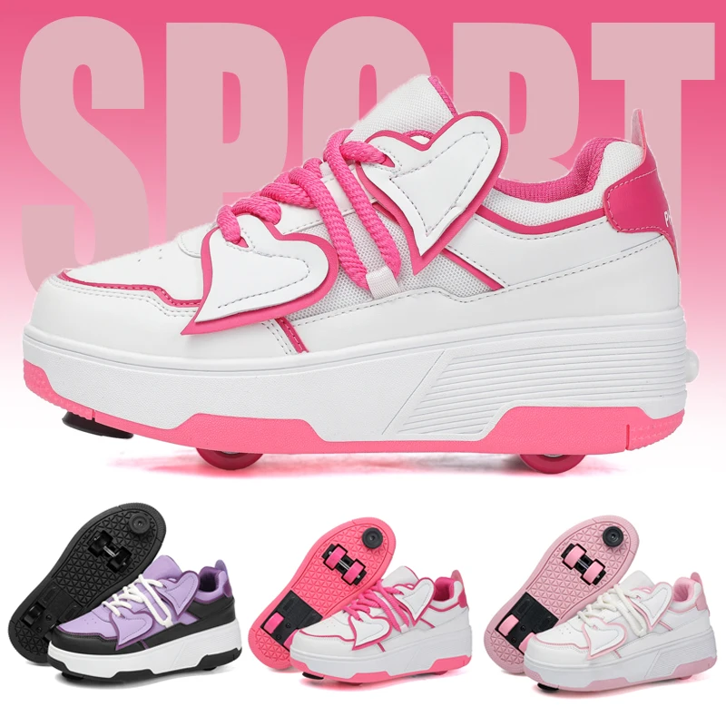 girls'-roller-skating-shoes-trendy-collision-ribbon-brake-wheel-shoes-outdoor-four-wheel-sports-shoes