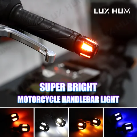 Motorcycle Handlebar Strobe Light High-Brightness Led Indicator Turn Signal Light for Scooter 12V Waterproof Side Warning Lamp