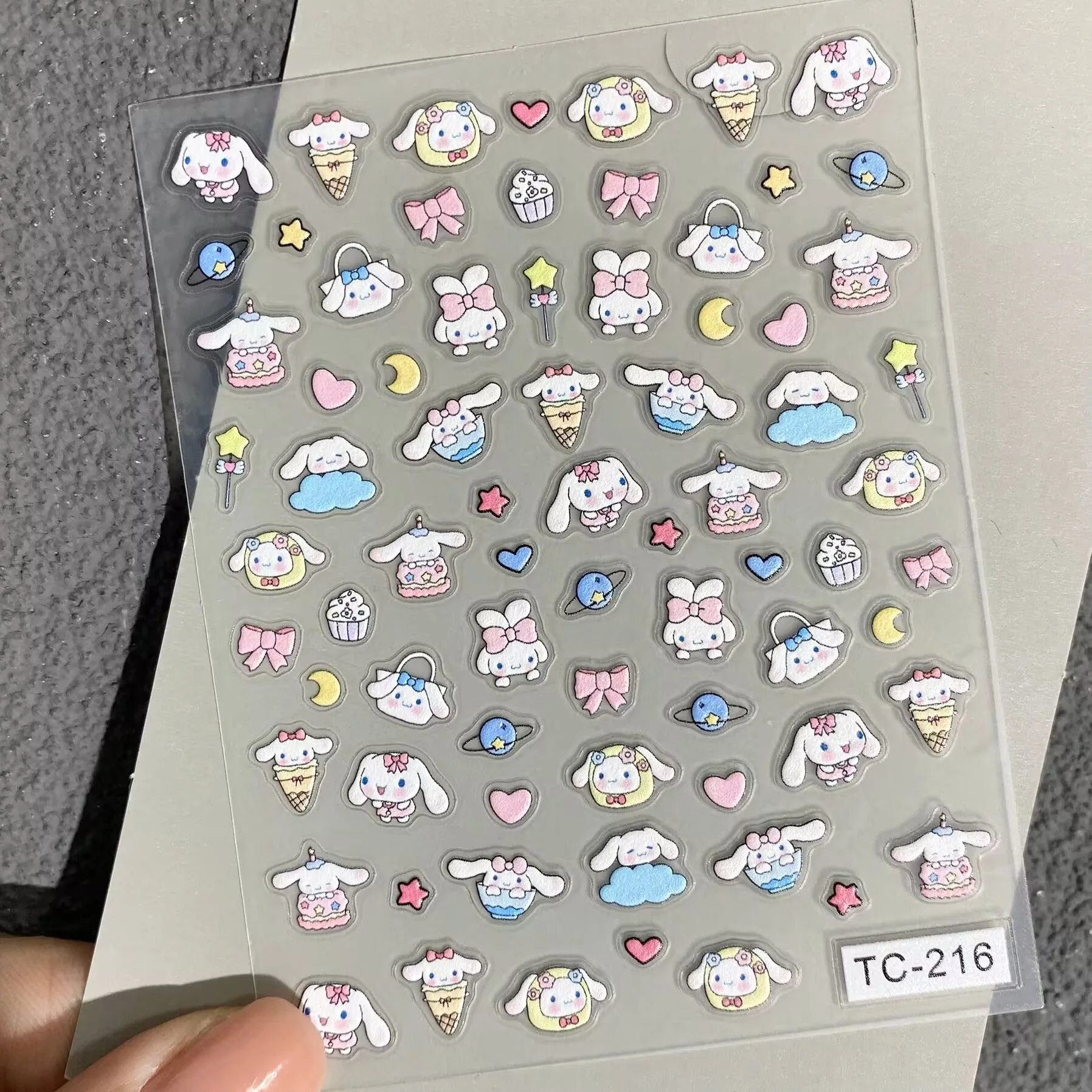 

Sanrio Hangyodon Cinnamoroll Cute Creative Anime Peripheral Manicure Stickers Simple Personality Cartoon Self-Paste Paper