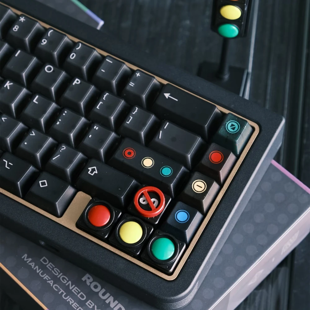 สัญญาณไฟจราจร Artisan Keycap อลูมิเนียมที่กําหนดเอง Retro ส่วนบุคคลคีย์บอร์ดหมวก Gaming KeyCap สําหรับคีย์บอร์ดอุปกรณ์เสริม