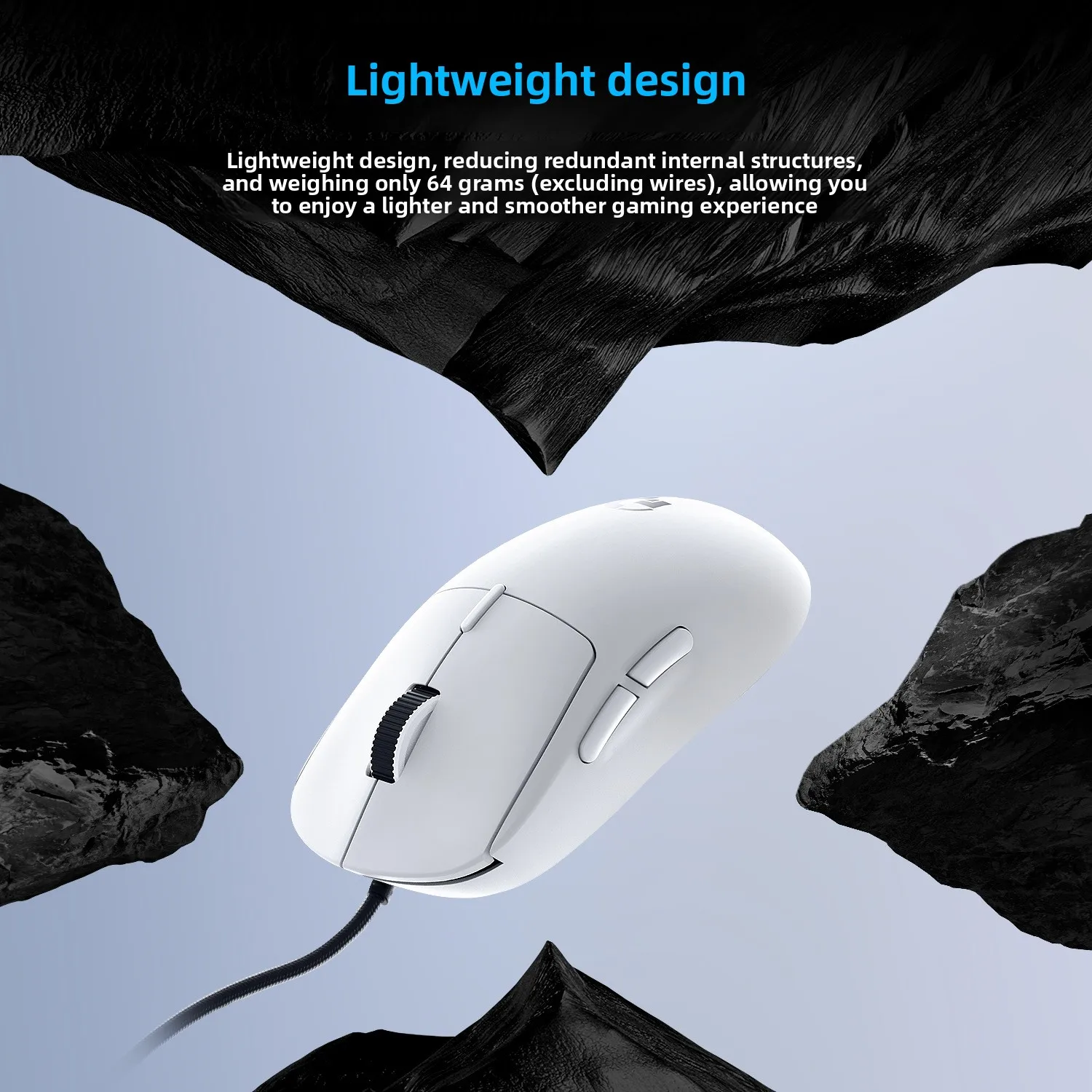 GPW-Y PAW3395 Lightweight Wired Three-mode Wireless Mouse with Magnetic Charging Base Ergonomic Macro Gaming Mouse for PC Laptop