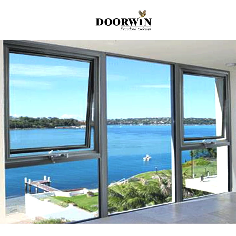 Doorwin-toldo de baño con marco de aluminio personalizado, ventana abatible moderna de California, tamaño estándar