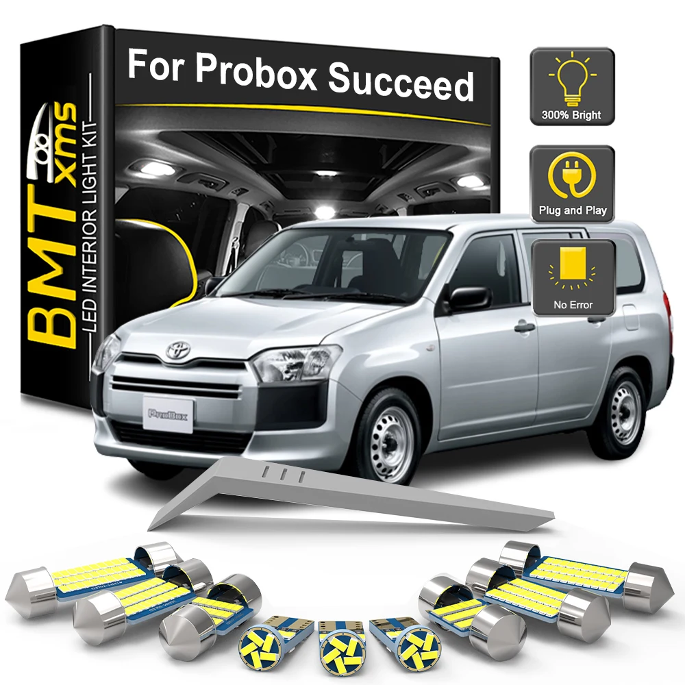 BMTxms LED Interior Light Bulb Kit For Toyota Probox Succeed 2002-2015 2016 2017 2018 2019 2020 2021 Car LED Dome Map Trunk Lamp