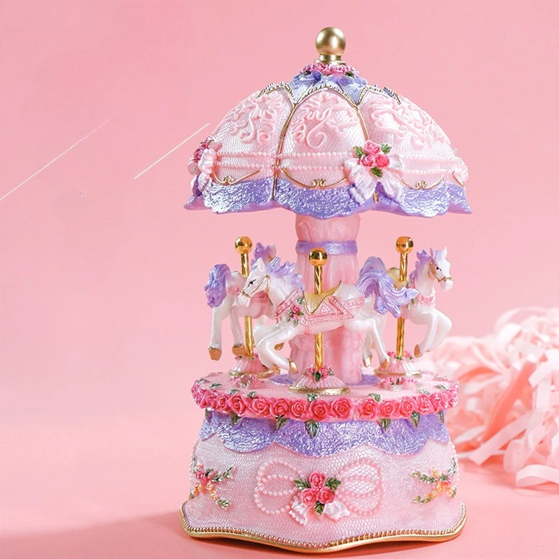 Music Box Carousel Crystal Ball Music Box Children's Birthday Gift for Girls Girlfriends Birthday Gift Music Box