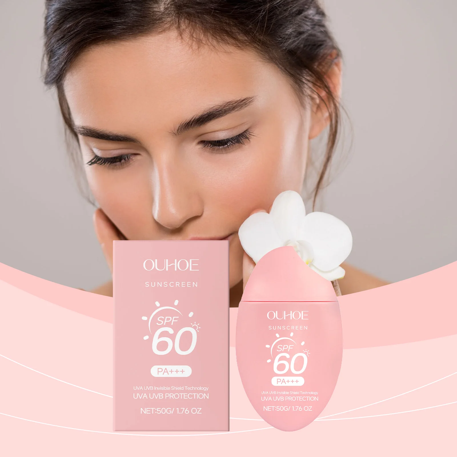 Crème solaire – Protection invisible à large spectre – Crème solaire faciale légère pour peaux sensibles – 50 g/1,76 oz