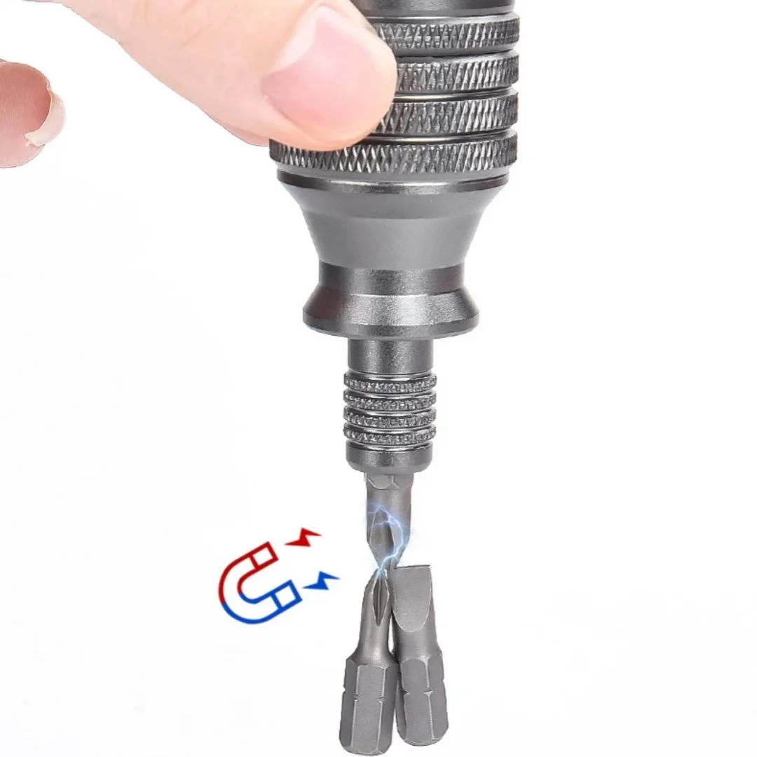 7 in 1 Mini cacciavite Cacciavite in lega di alluminio Torx Phillips Kit di punte per cacciavite Strumento di riparazione domestico portatile
