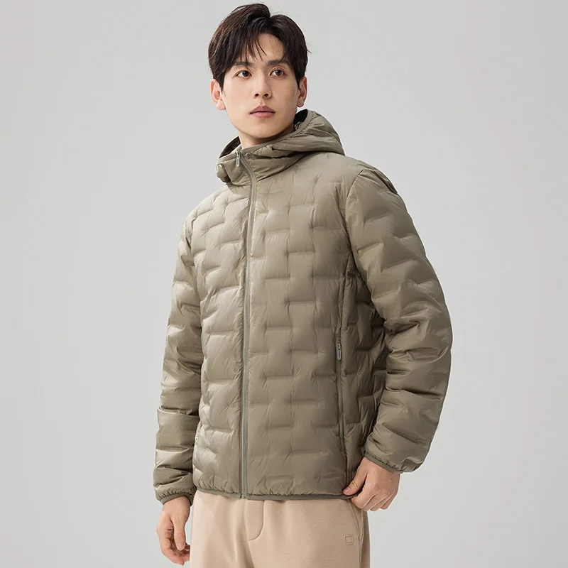 Men Solid Color Casual Loose Zipper Hooded Parkas Autumn Winter 2026 New Fashion American European Male Daily Coats Clothes Tops