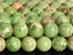 Natural Stone  Apple Green Imperial Jasper Gemstone Loose Beads Round Shape Size Options 3/4/ 6/8/10/12mm for Jewelry Making