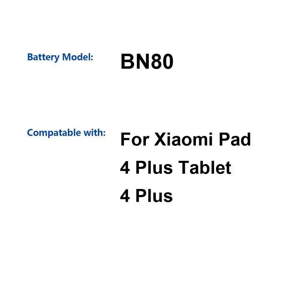 

Надежная мощность BN80 для планшета Xiaomi Pad 4 Plus, аккумулятор большой емкости 8420 мАч