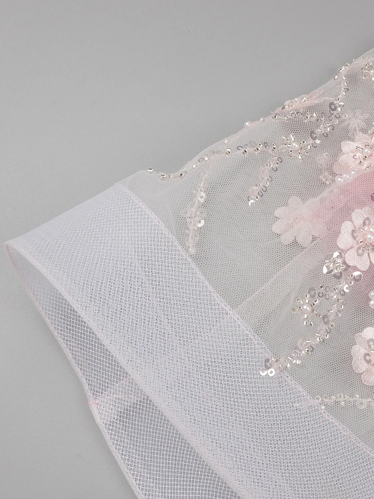 المشاهير حزب ثوب الماس مطرز السباغيتي حزام فستان طويل اللؤلؤ الترتر منظم الزهور عالية سبليت بقماش شفاف العصرية