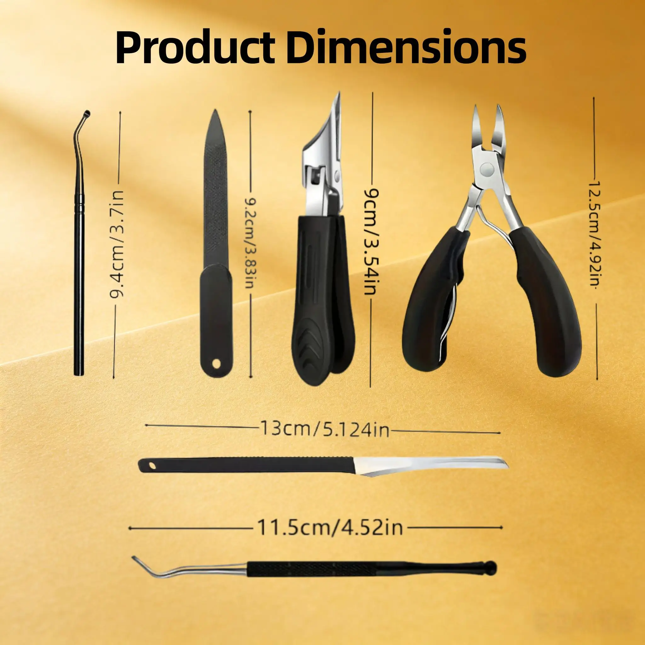 Stainless Steel 1/6‑Pcs Foot Care Kit Ingrown Toenail Nipper Heavy‑Duty Nail Clipper Pedicure Knife Nail File For Home Pedicure