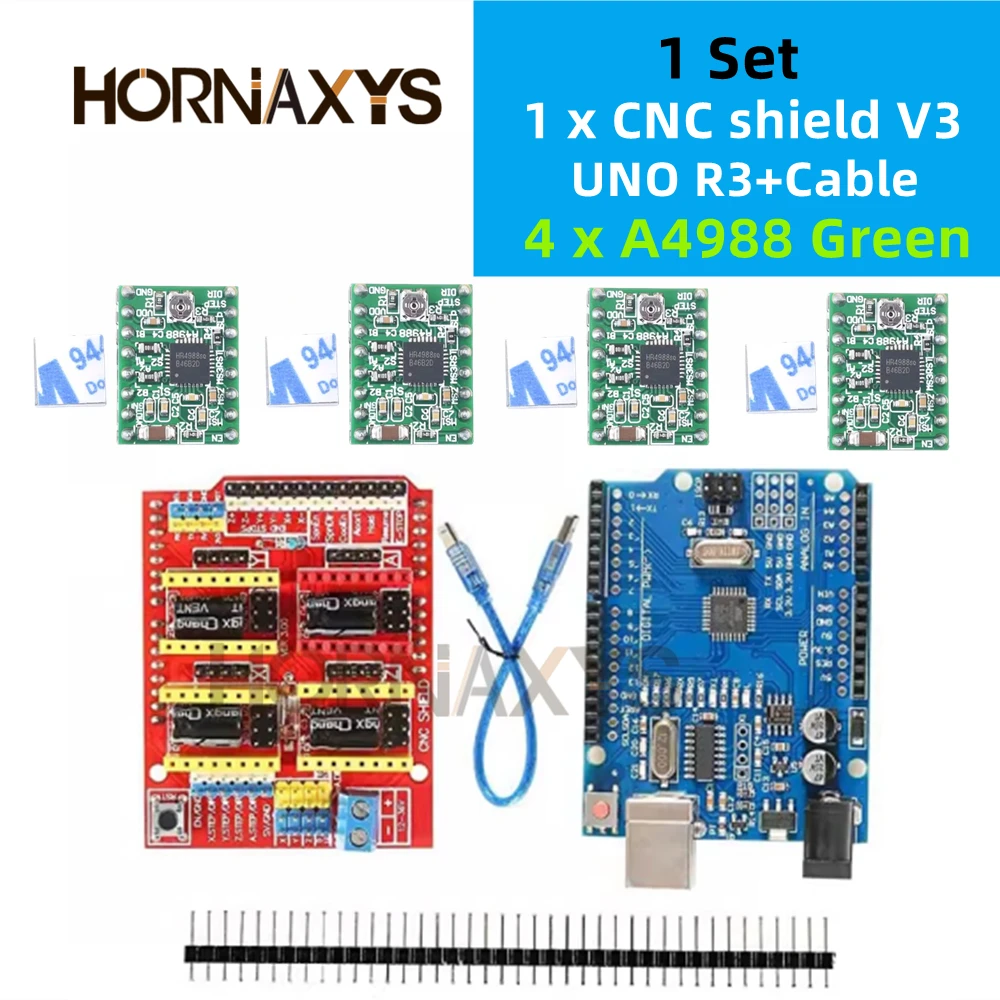 Imagem -04 - Cnc Escudo v3 Máquina de Gravura com Cabo Usb Driver Placa de Expansão Impressora 3d Arduino Uno r3 Drv8825 A4988 Pcs