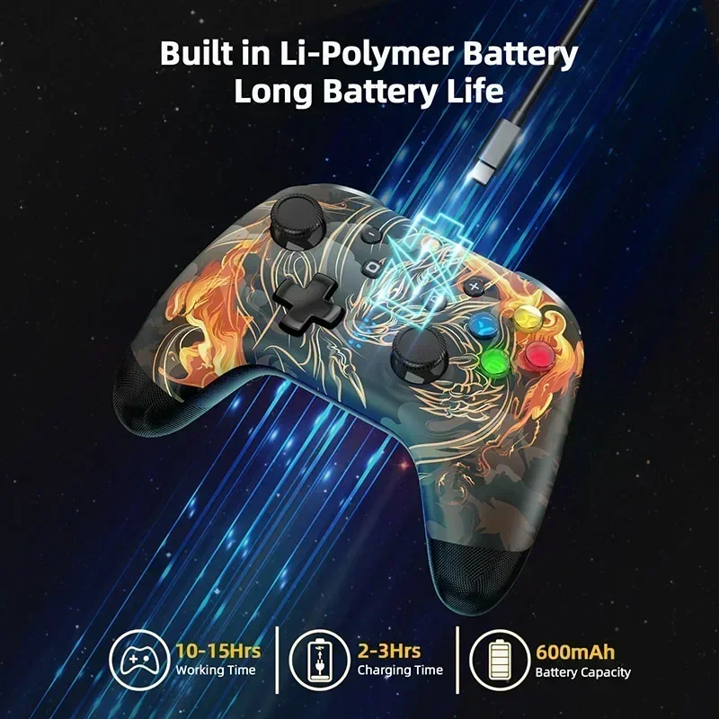

9124 Wireless Gamepad, Bluetooth Gaming Controller Compatible with Nintendo Switch/PC/Smart TV/Phone, Steam Deck