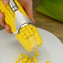 Stainless Steel Corn Thresher Stripper Peeler Corn Planer Cob Peeler Stripper Kernel Cutter Kitchen Accessories Tool Gadget مطبخ