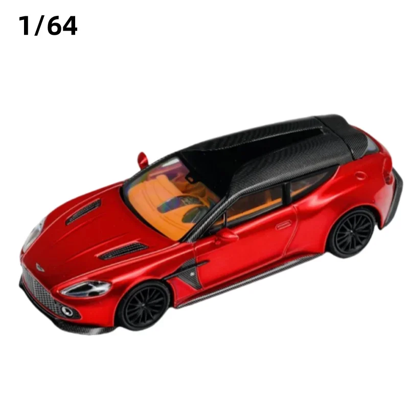 king model 1:64 Aston Martin Vanquish Zagato alloy car model, children's collection of ornaments, for children's New Year gift.