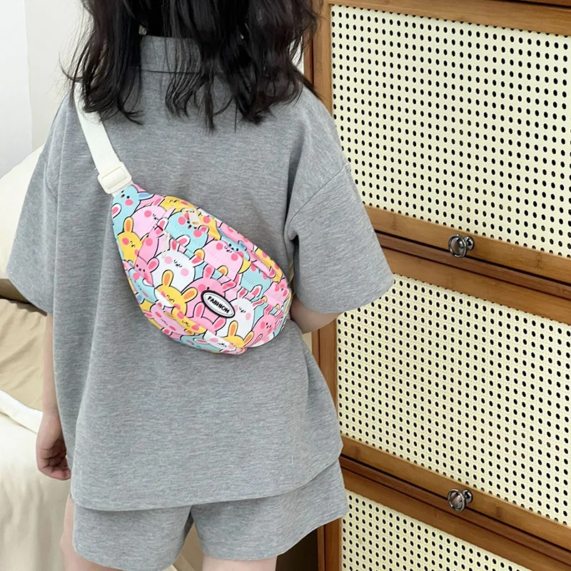 

Rabbit Crossbody Bag Waistbag for Boy Children Casual Catoon Cute Bag for Girls Small Adjustable Belt Kids Animal Shoulder Bags