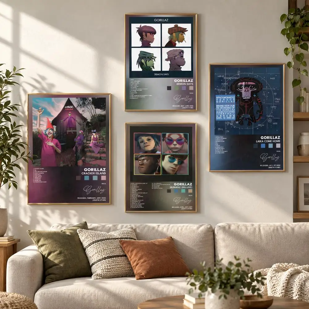 Rock Band G-gorillaz Poster HD Waterproof Aesthetic Wall For Home Decor Trendy Durable Easy To Apply Art