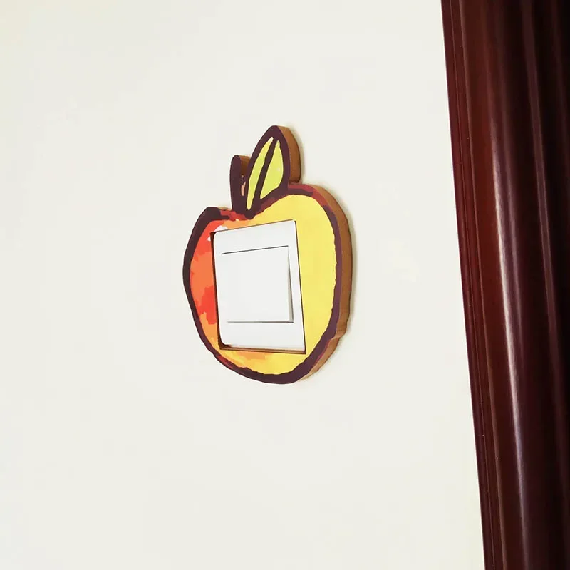 Orange Fruit Decorative Switch Sticker, Modern Minimalist Wall Art, Korean Style, Light Socket Cover